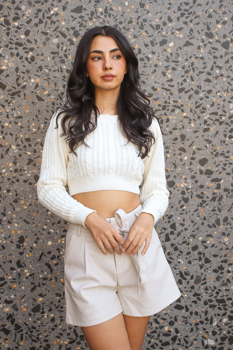 Lexi Crop Sweater Ivory